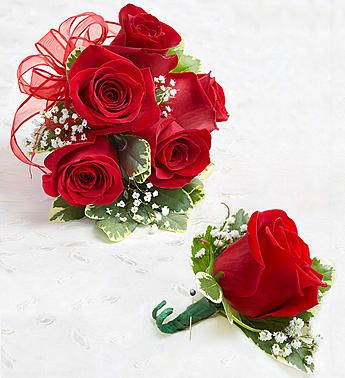 Red Rose Corsage & Boutonniere